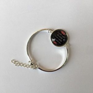 Bracelet glass dome charms bible verse.